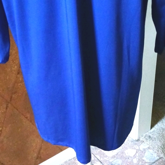 NWT NEW Glory Uniquely Designed Gold Chain Cut-Out Cobalt Blue Plus Size Tunic - Picture 6 of 12